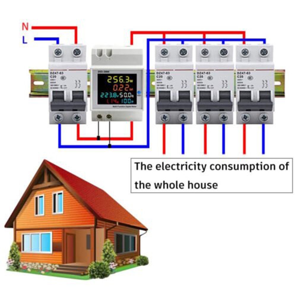 High Precision 100A DIN Rail AC Meter With Integrated for current Transformer