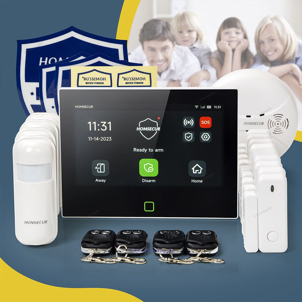 HOMSECUR Wireless WIFI 4G GSM LCD Burglar Intruder 7" Alarm System