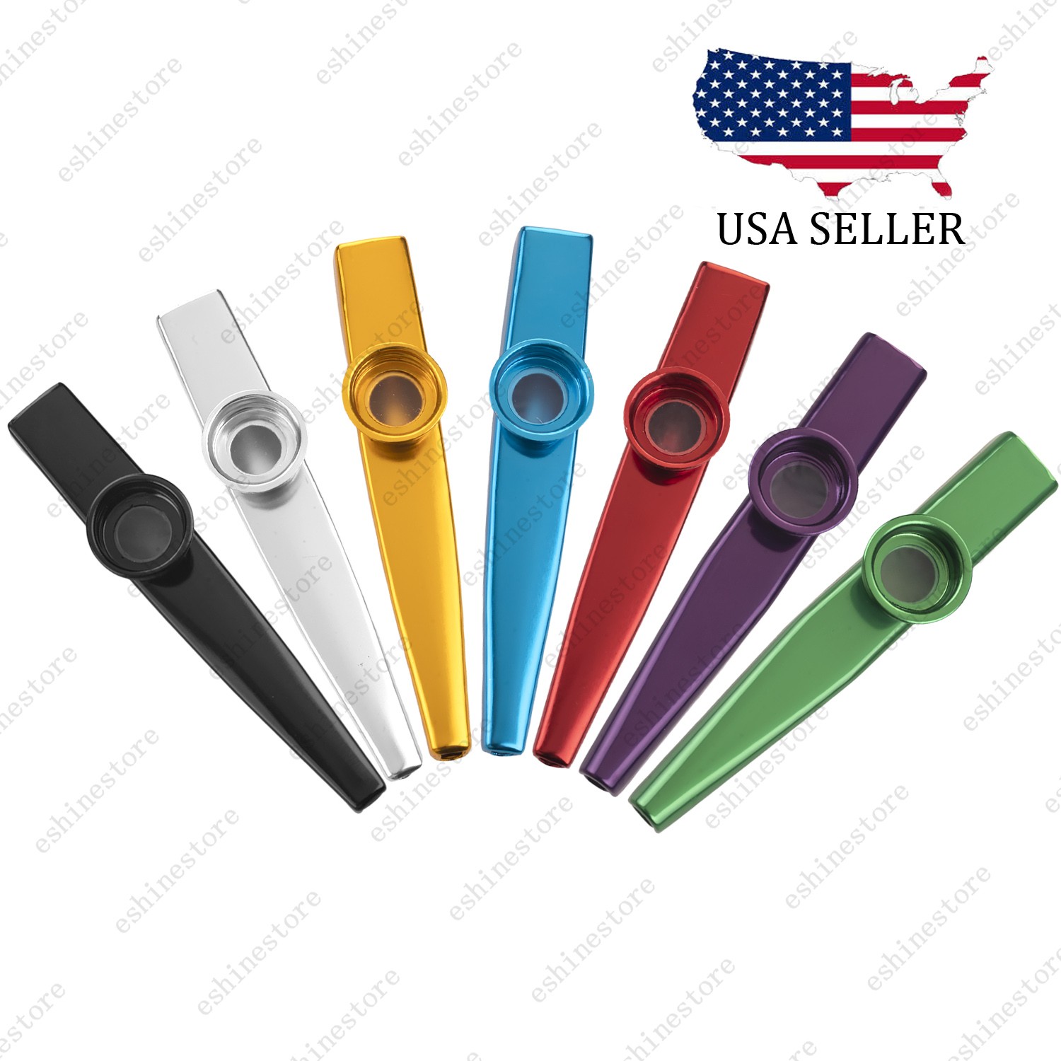 1pcs Aluminum Metal Kazoo Portable Wind Mouth Musical Instrument 7 Color Options