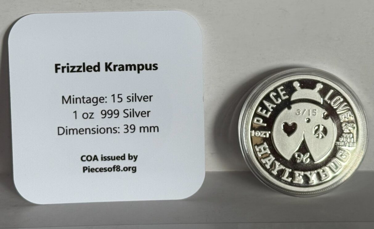Hayleybug 1 oz Frizzled Krampus silver coin w/ COA POP 15
