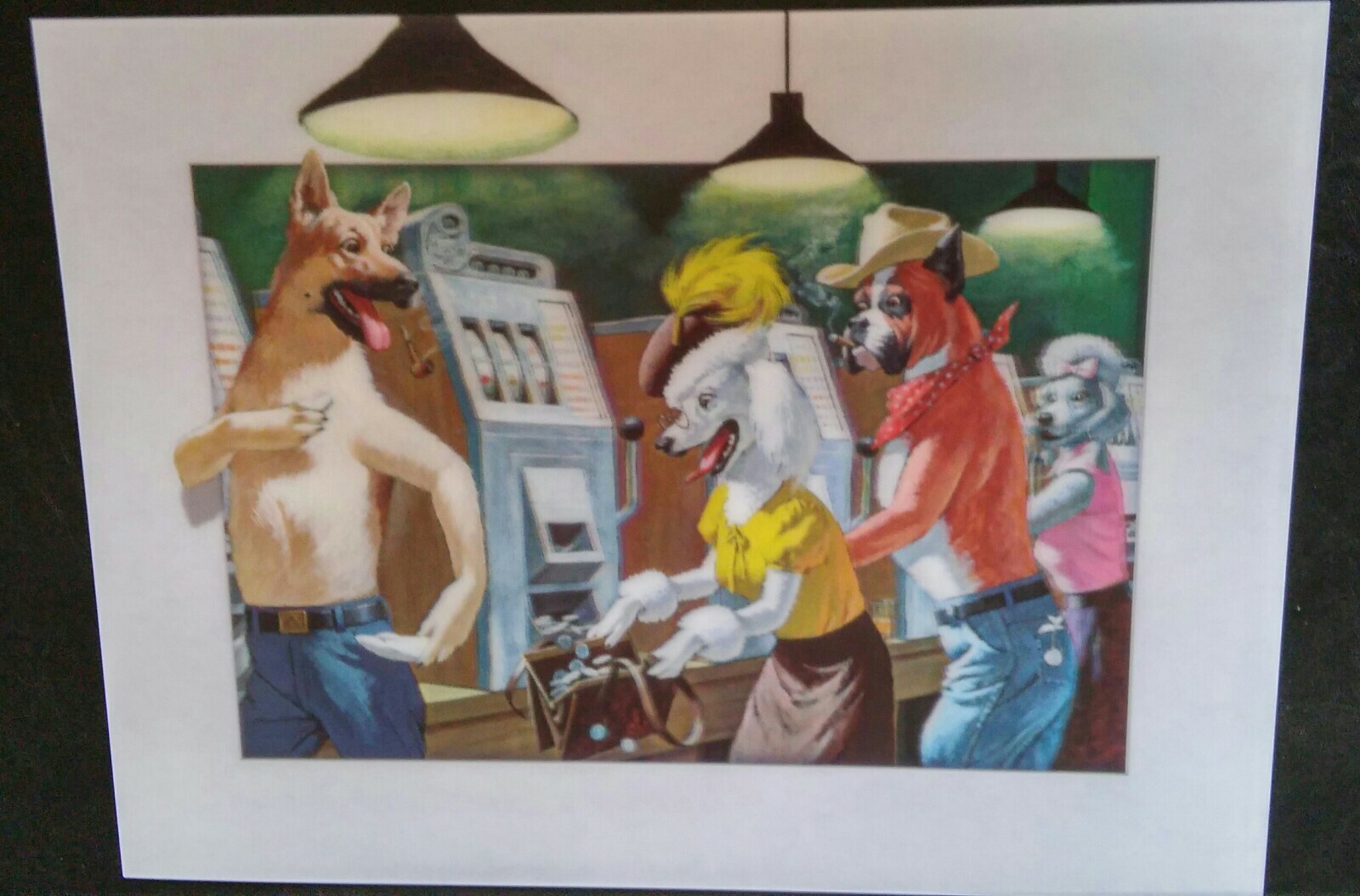 Dogs gambling lenticular print