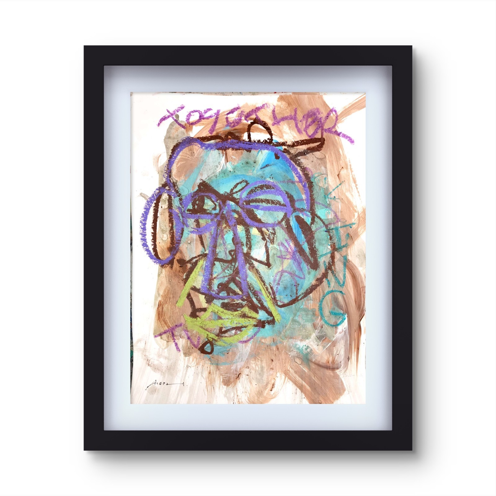 Aleph Original Art 14x11 Neo Expressionism Original Artwork on Gallery Paper