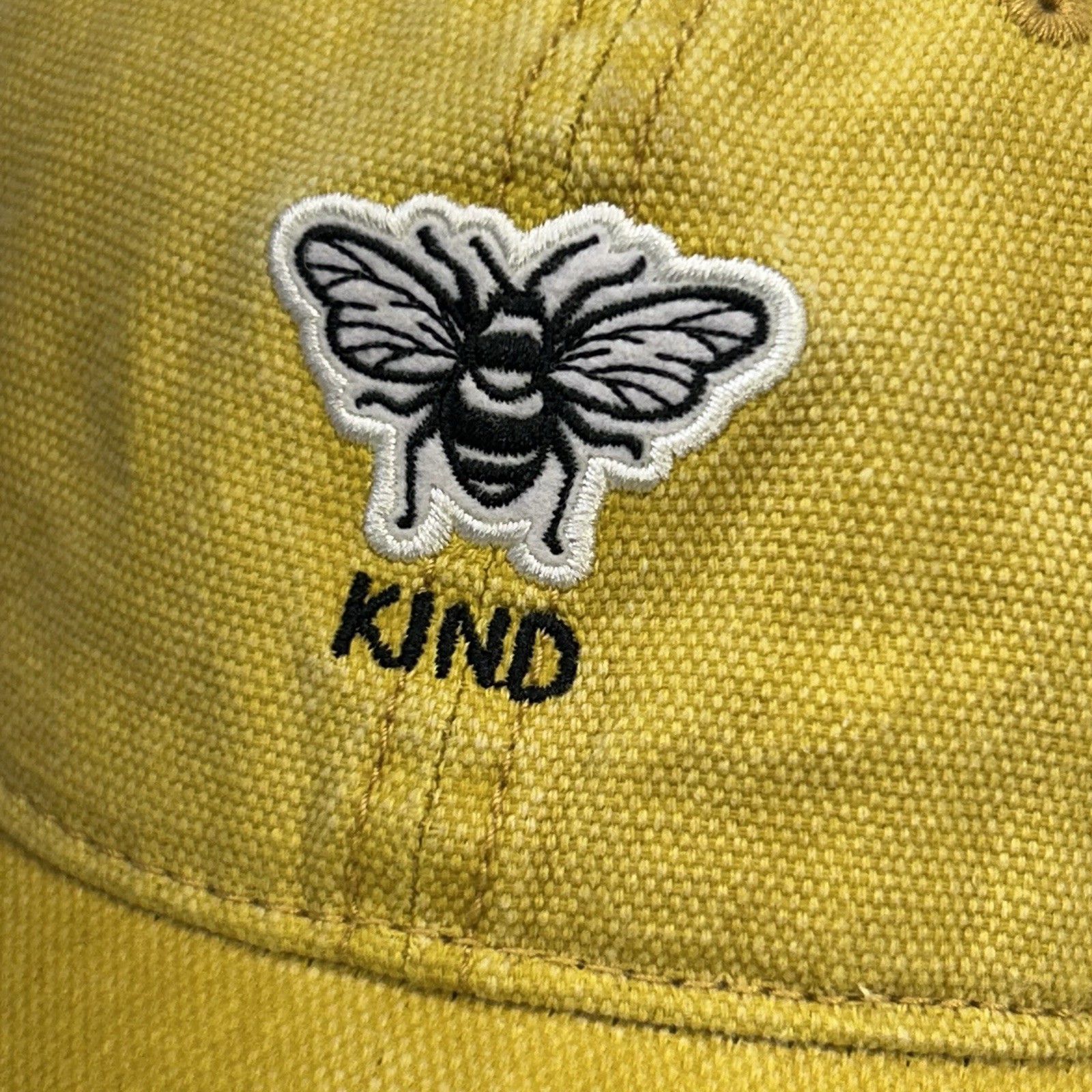 Be Kind Bee Yellow Dad Hat Strapback OSFM Cotton Embroidered Cap