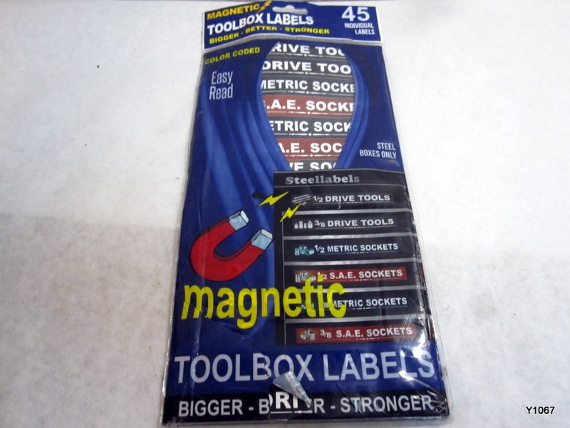 Ultimate Blue Magnetic TOOLBOX LABELS fits all  tool chest & cabinets