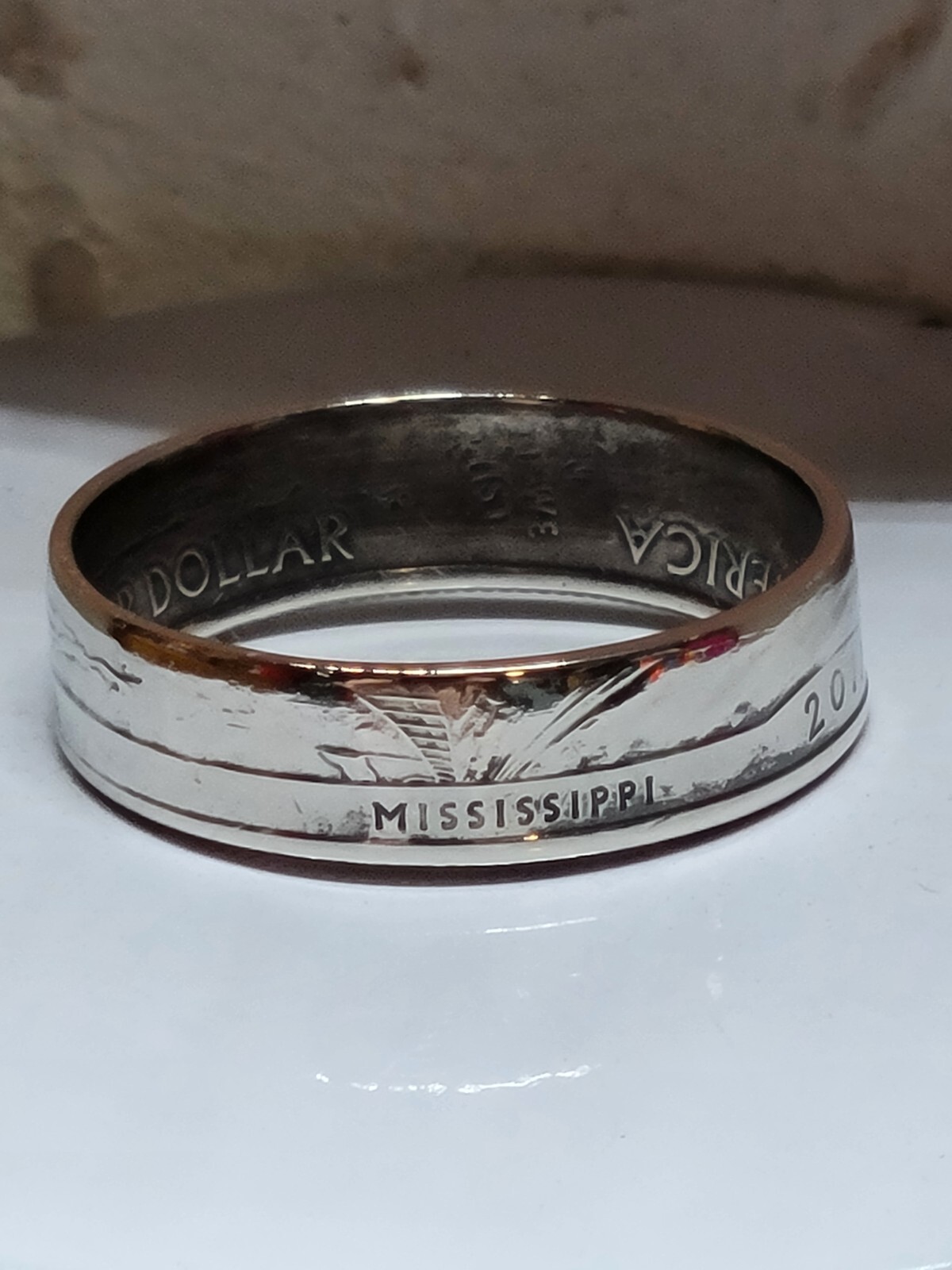 VICKSBURG, MS. - Size 9 State Quarter Coin Ring Hand Made