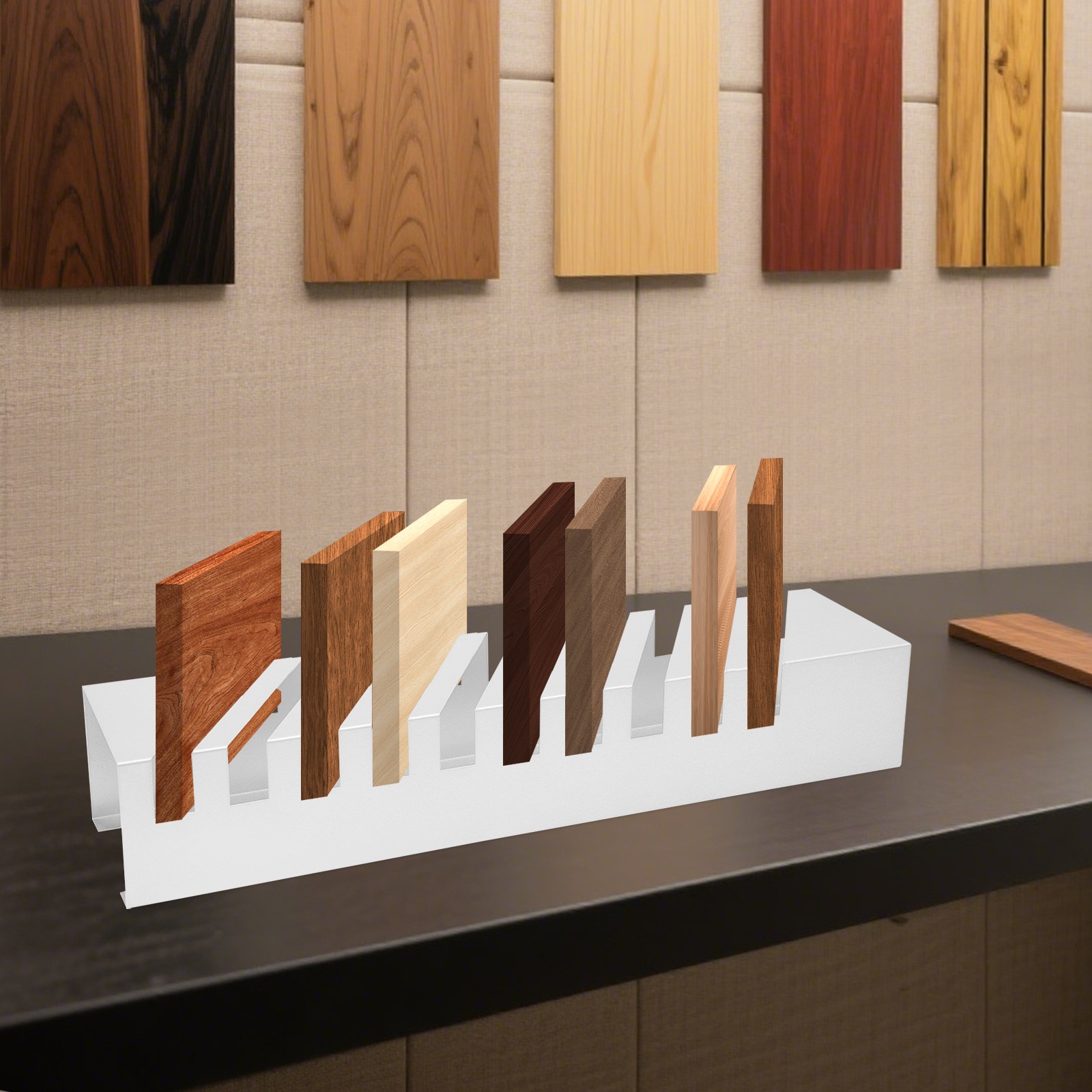 Small Tile Display Rack, Countertop 10 Slots Tile Display Stand, Tile Display