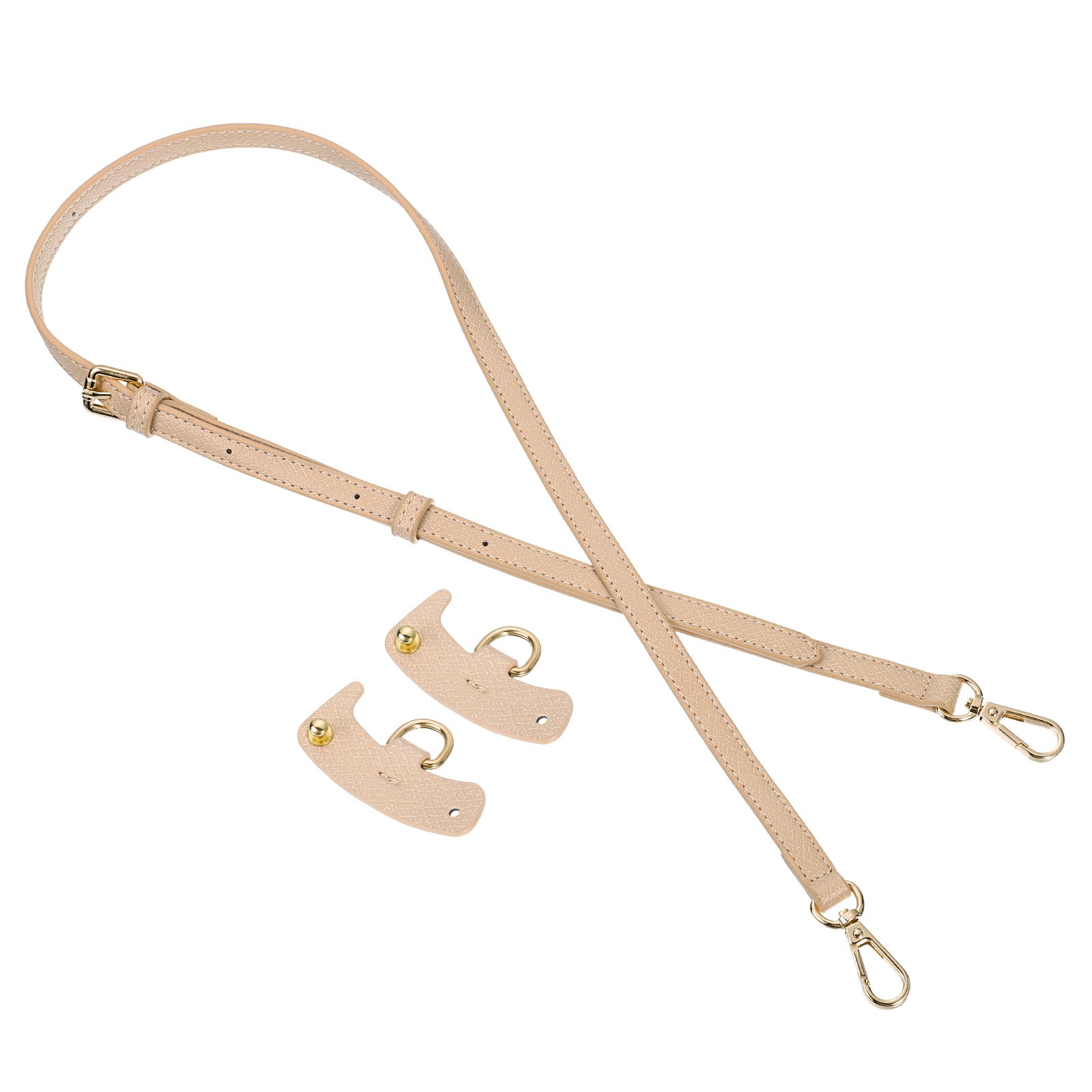 Leather Bag Strap Replacement Adjustable, Pink, Gold Buckle, 1 Set