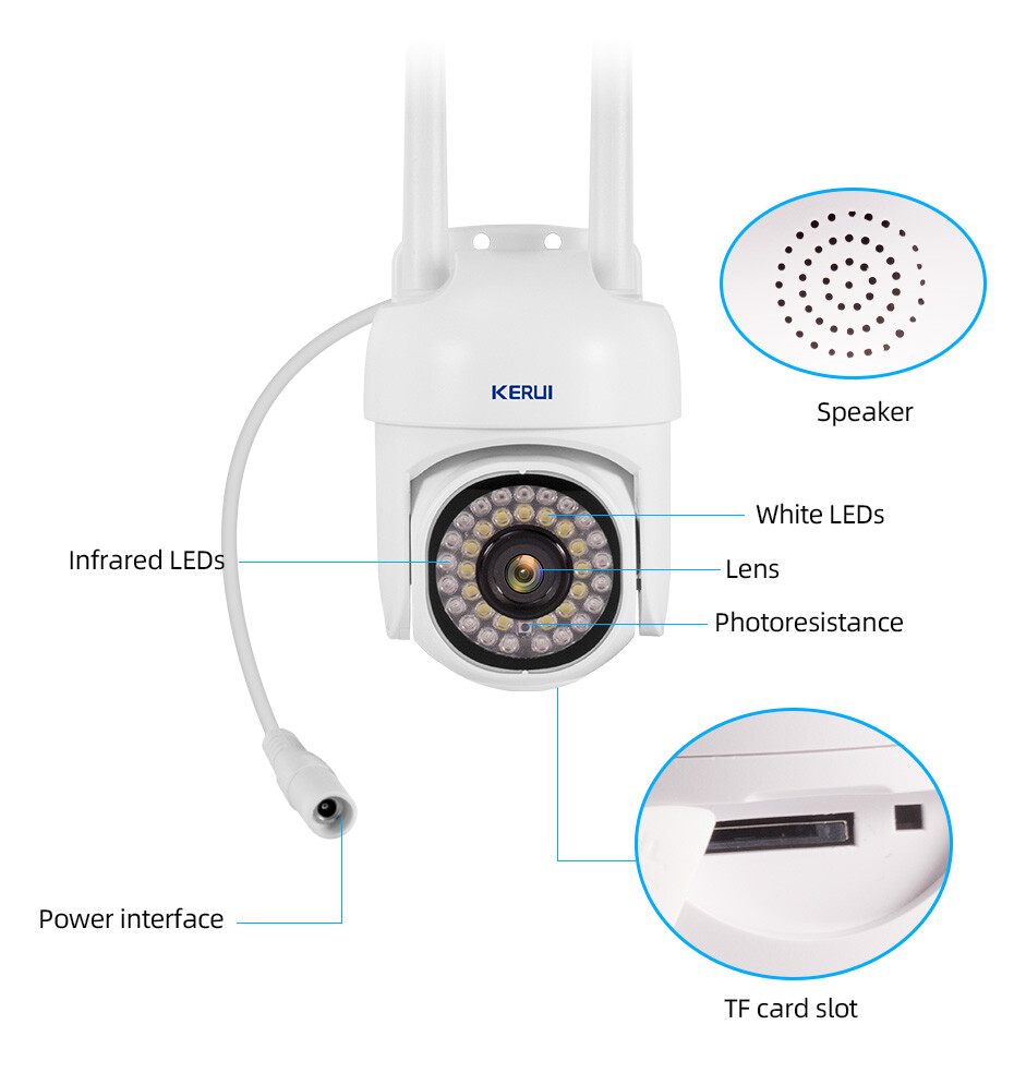 KERUI 5MP Wireless WiFi Security Camera System Smart Outdoor Night Vision 1080P