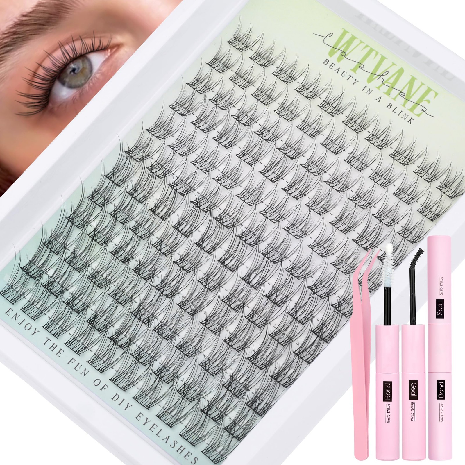 Natural Lash Clusters Kit Wispy Eyelash Clusters 10-16MM DIY Lash Extension K...