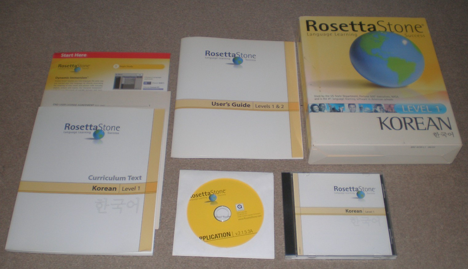 Rosetta Stone KOREAN Level 1 WINDOWS/MAC CD & Booklets Personal Edition