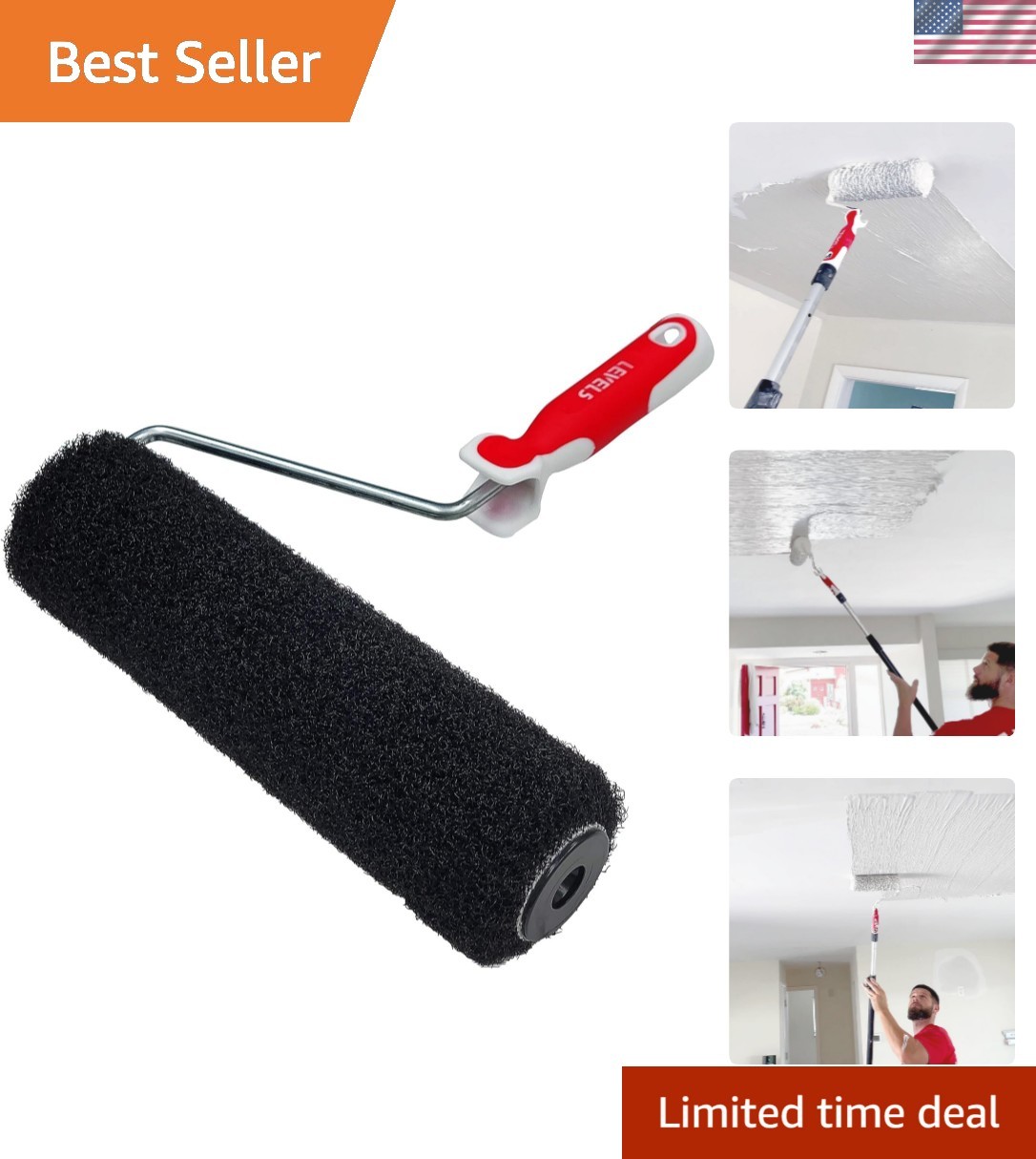 Ergonomically Designed 12-Inch Drywall Compound Roller for Pro Finish