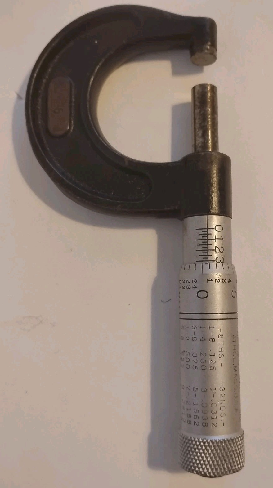 Vintage L.S. Starrett 436  1 IN. Micrometer 0-1" ALL METAL - USA