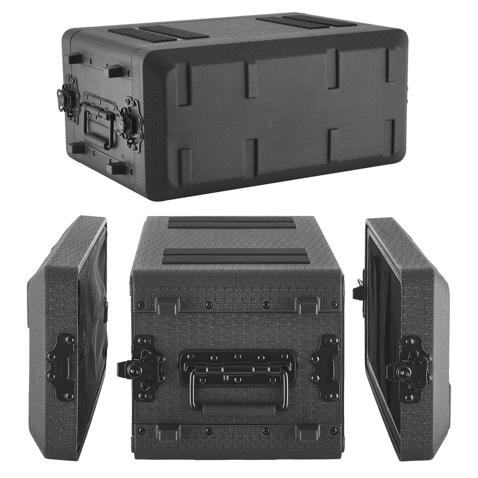 Uimoso 4U Rackmount Flight Case with Microphone Storage, 10.24-inch Depth