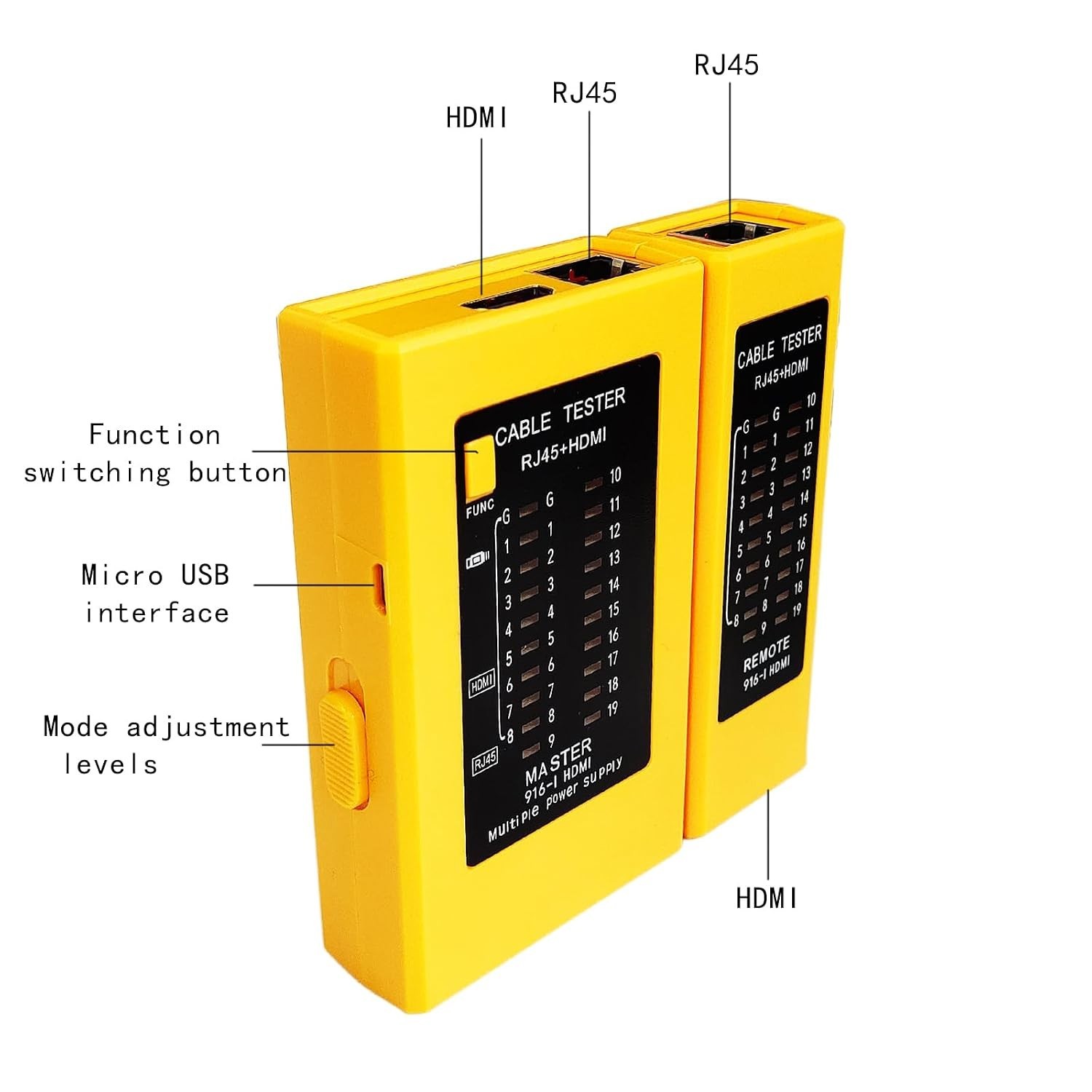 Professional HDMI & RJ45 Cable Tester - Quick Connectivity Diagnostics