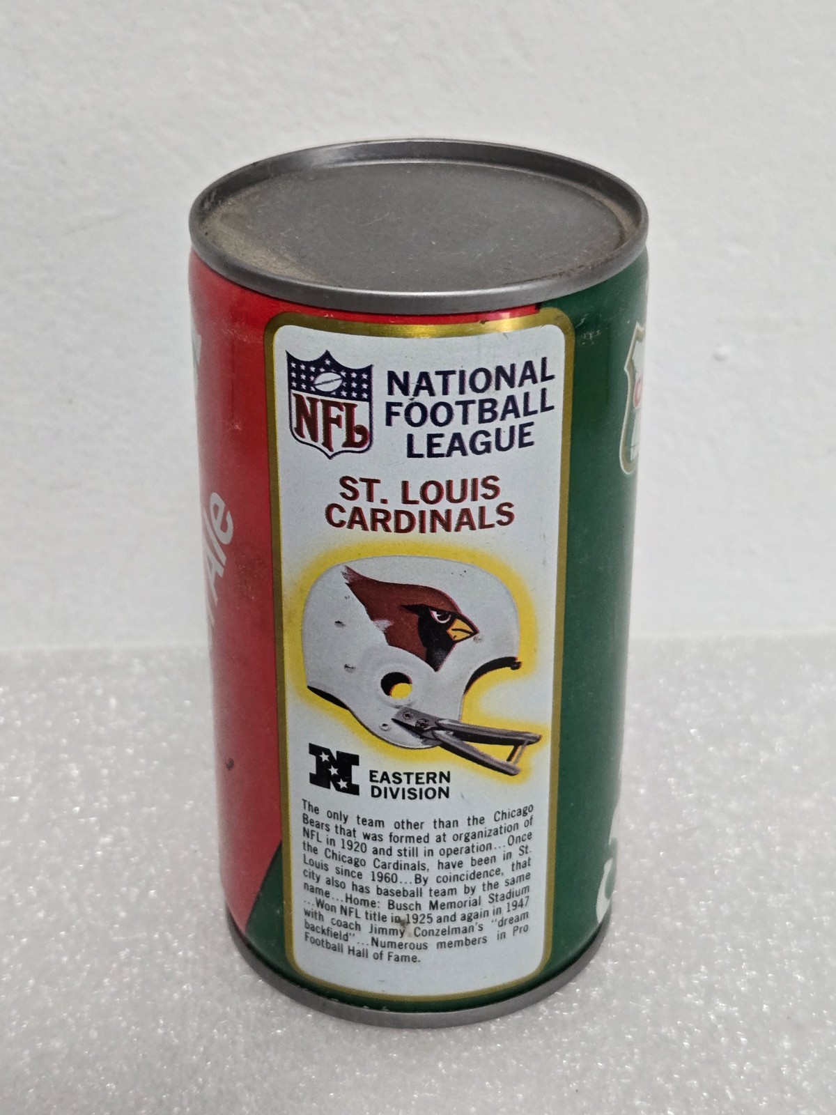 Vtg Canada Dry NFL Football Team Helmet St Louis Cardinals Steel Soda Pop Can