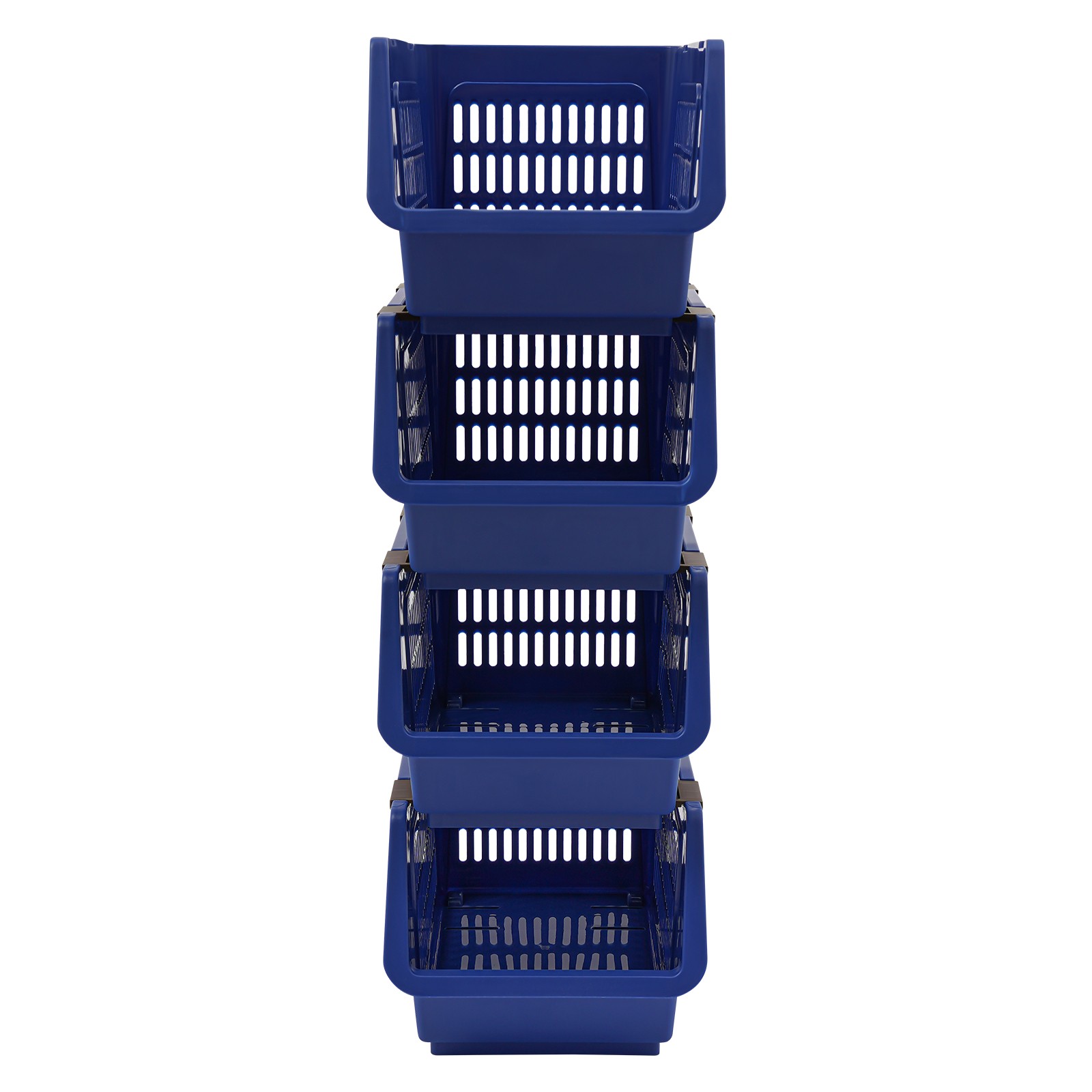 4 PCS Stacking Storage Baskets, PP Plastic Stackable Organizer Bins 76x34x24cm