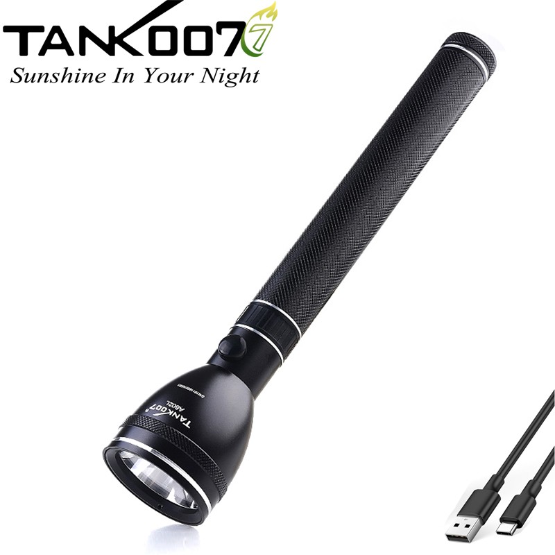 Tank007 Rechargeable Camping LED Flashlight Tactical Police Torch Super Bright