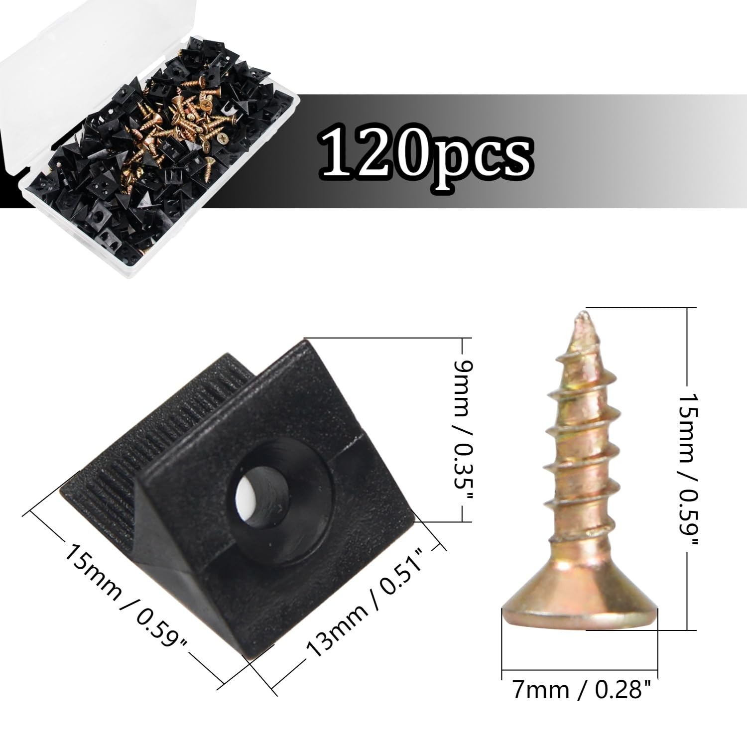 120 PCS Drawer Bottom Support Brackets Plastic Angle Fixing Mending Wedge