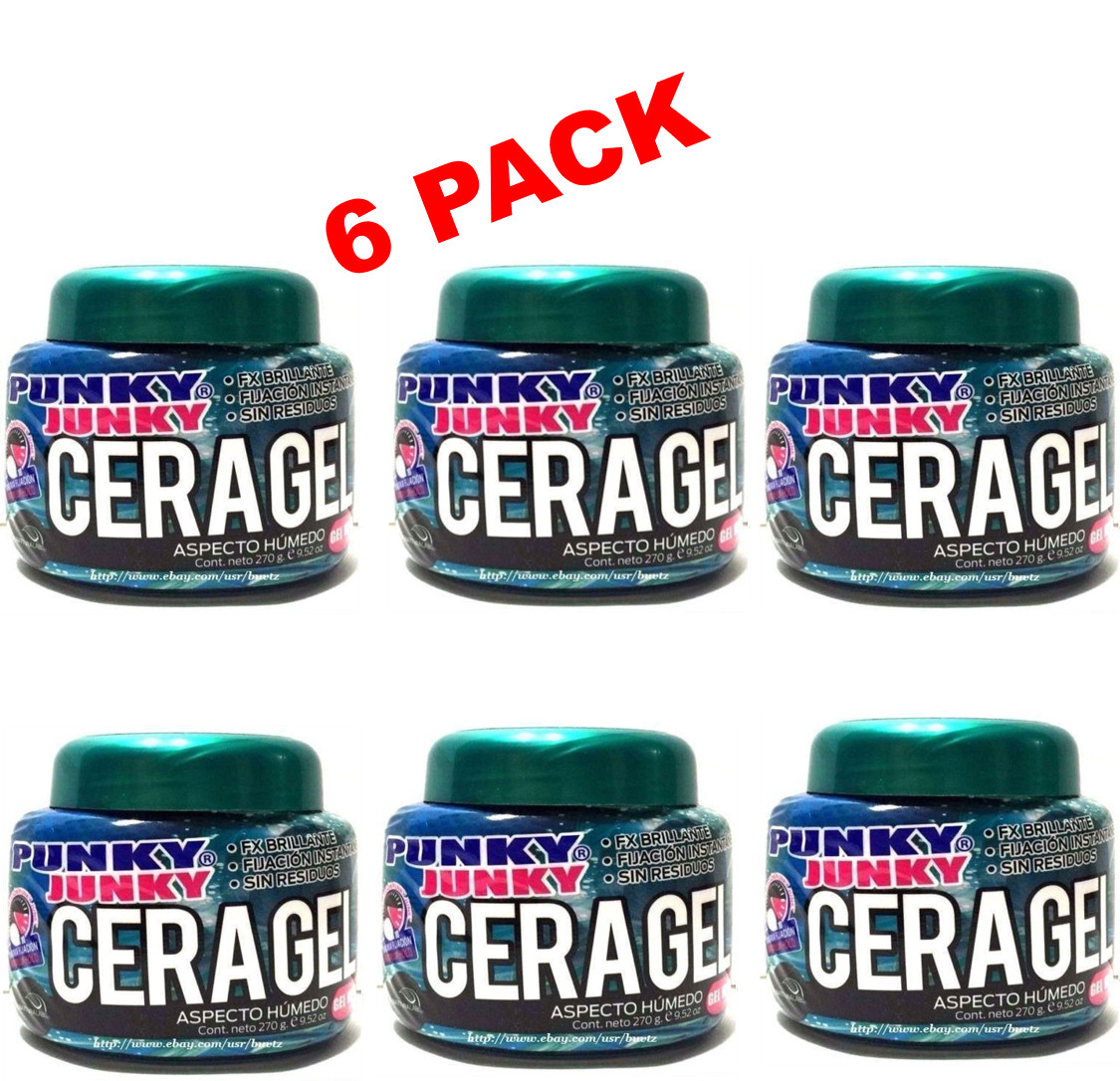 6X PACK PUNKY JUNKY CERAGEL GEL WAX 9.52 oz each FX BRILLANTE MAXIMUM HOLD