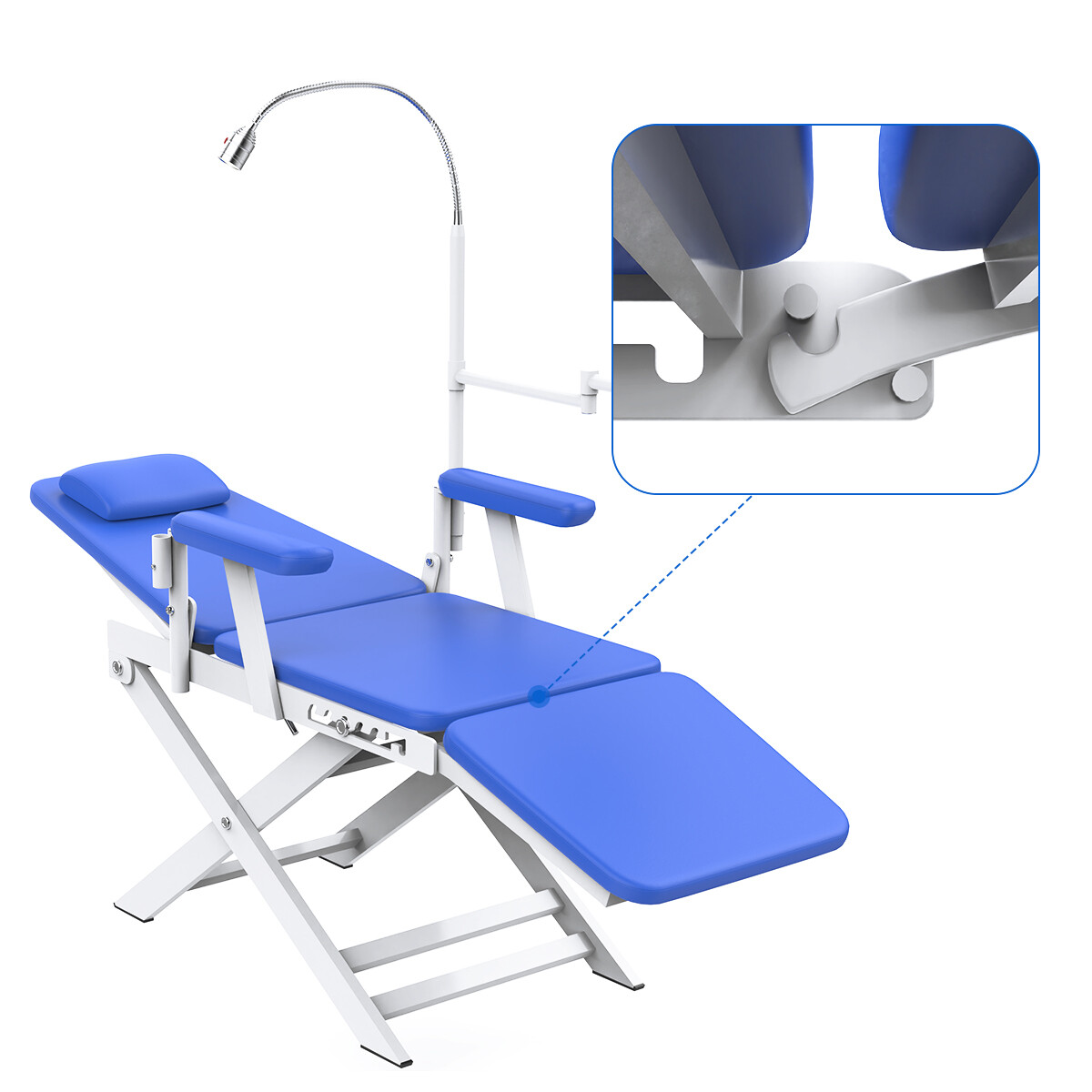 Dental Portable Folding Chair Mobile/Dental Unit Air Compressor Curing light