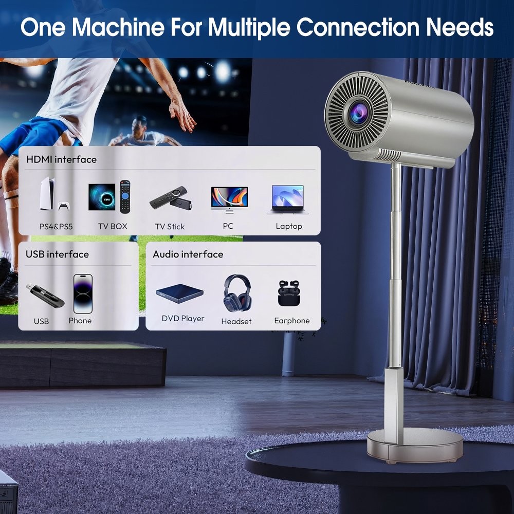 12000 Lumens Projector 4K 1080P HD 5G WiFi LED Movie Video Home Theater HDMI USB