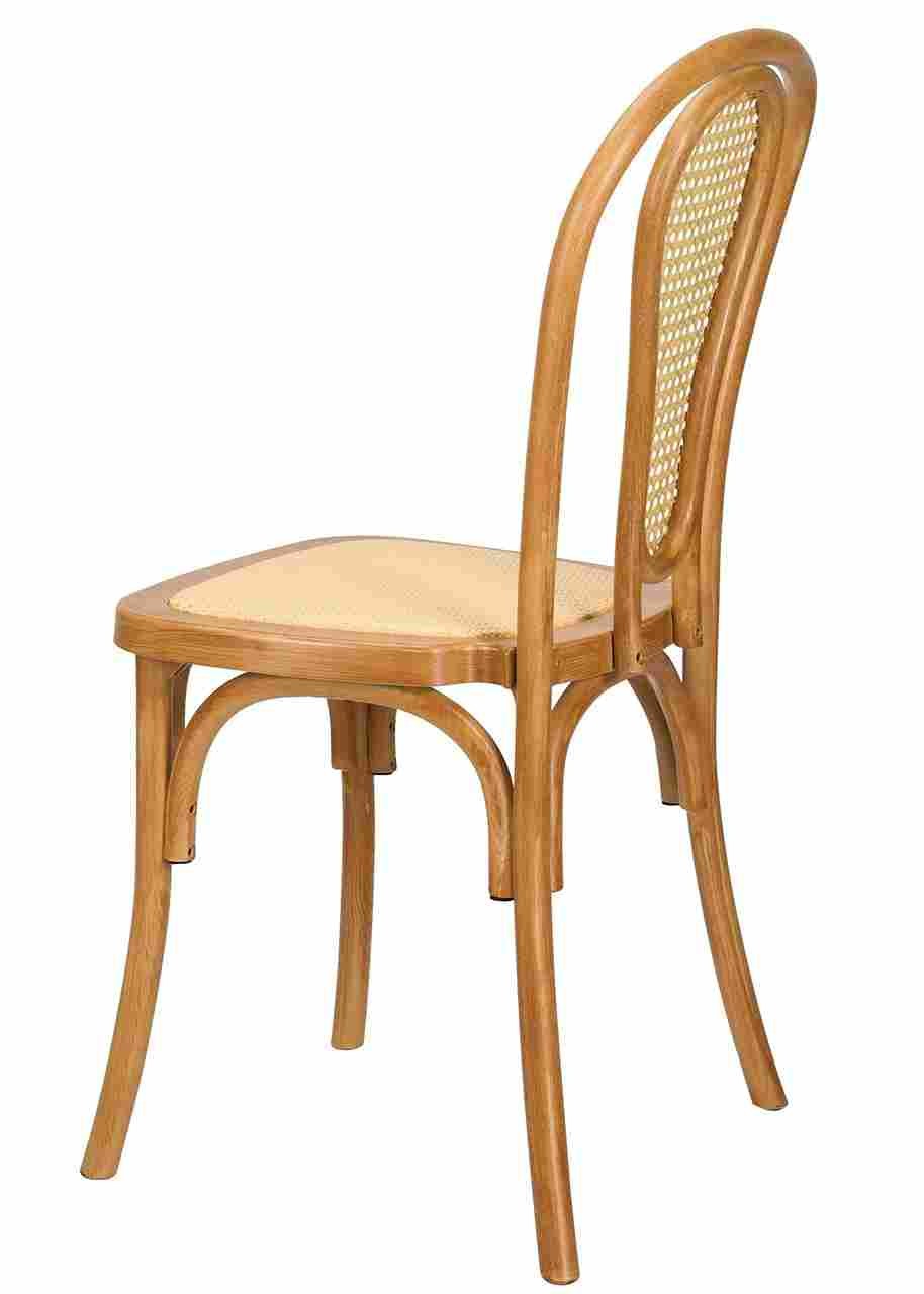 Bentwood Resin Natural Rattan Standard Square Seat with Rattan Back by Chivari