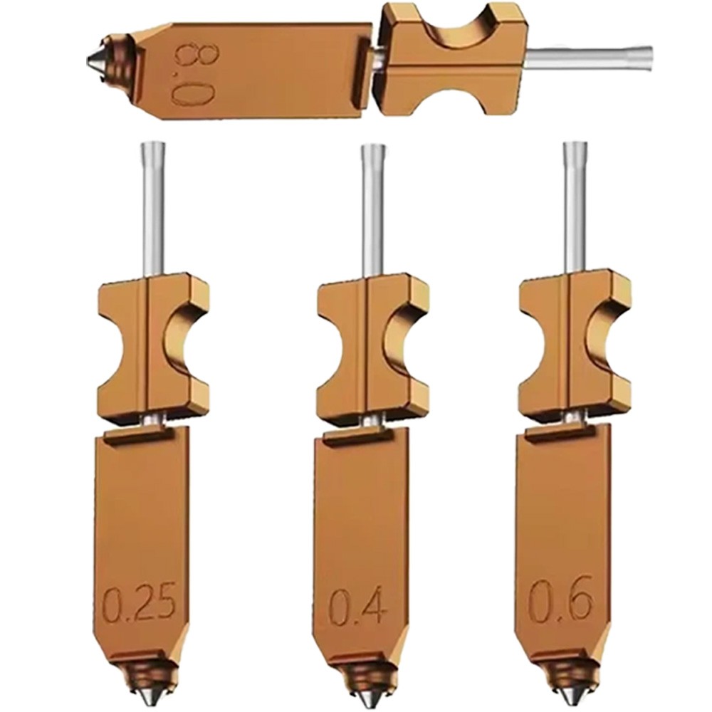 4Pcs 0.25mm+0.4mm+0.6mm+0.8mm Set For Flashforge AD5X Harden Hotend Nozzle US