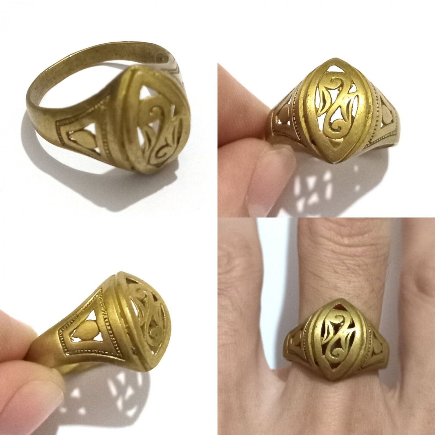 ANCIENT BRONZE ANTIQUE STYLE VIKING RING AMAZING-OLD WARRIOR RING-ARTIFACT RARE