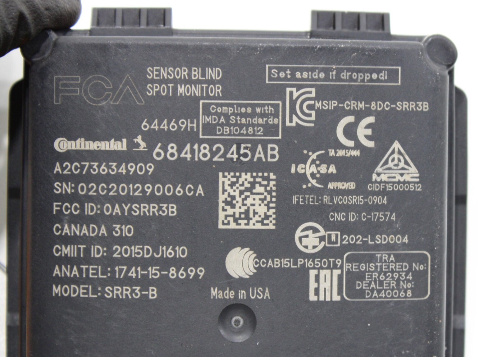 2016-2020 DODGE DURANGO REAR RIGHT SIDE BLIND SPOT RADAR SENSOR MODULE UNIT OEM
