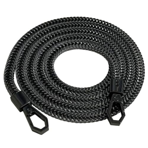 Iron Flat Chain Strap Purse Chain Straps Handbag Chains Shoulder 47" Gun-black