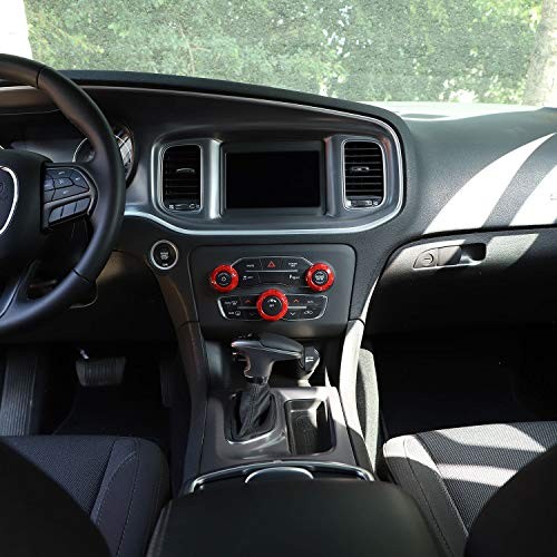 Radio AC Knobs Air Conditioner Switch Button for 2015-2024+ Dodge Red