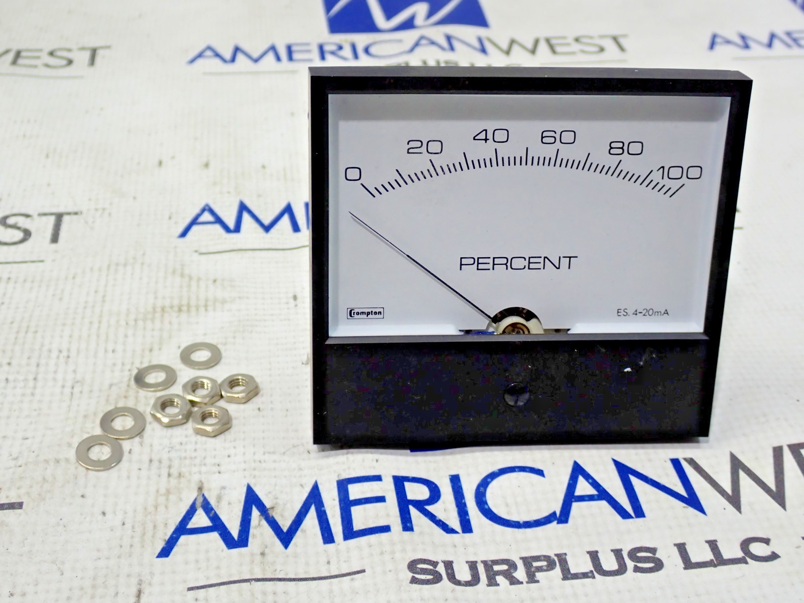 Crompton 237-01RA- HGIP Percent Meter Range 4-20MA Scale 0-100 New