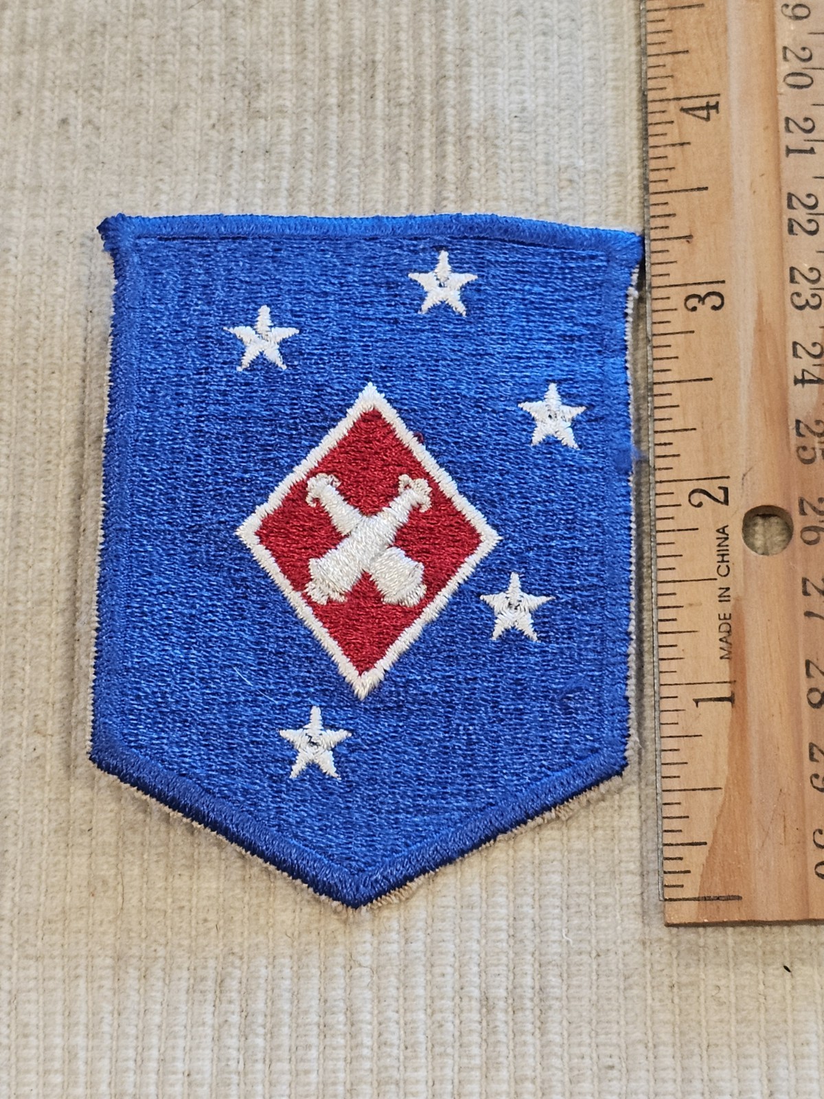 WWII USMC Marine 1st MAC FAT Crossed Cannons Cut Edge Patch L@@K!!!
