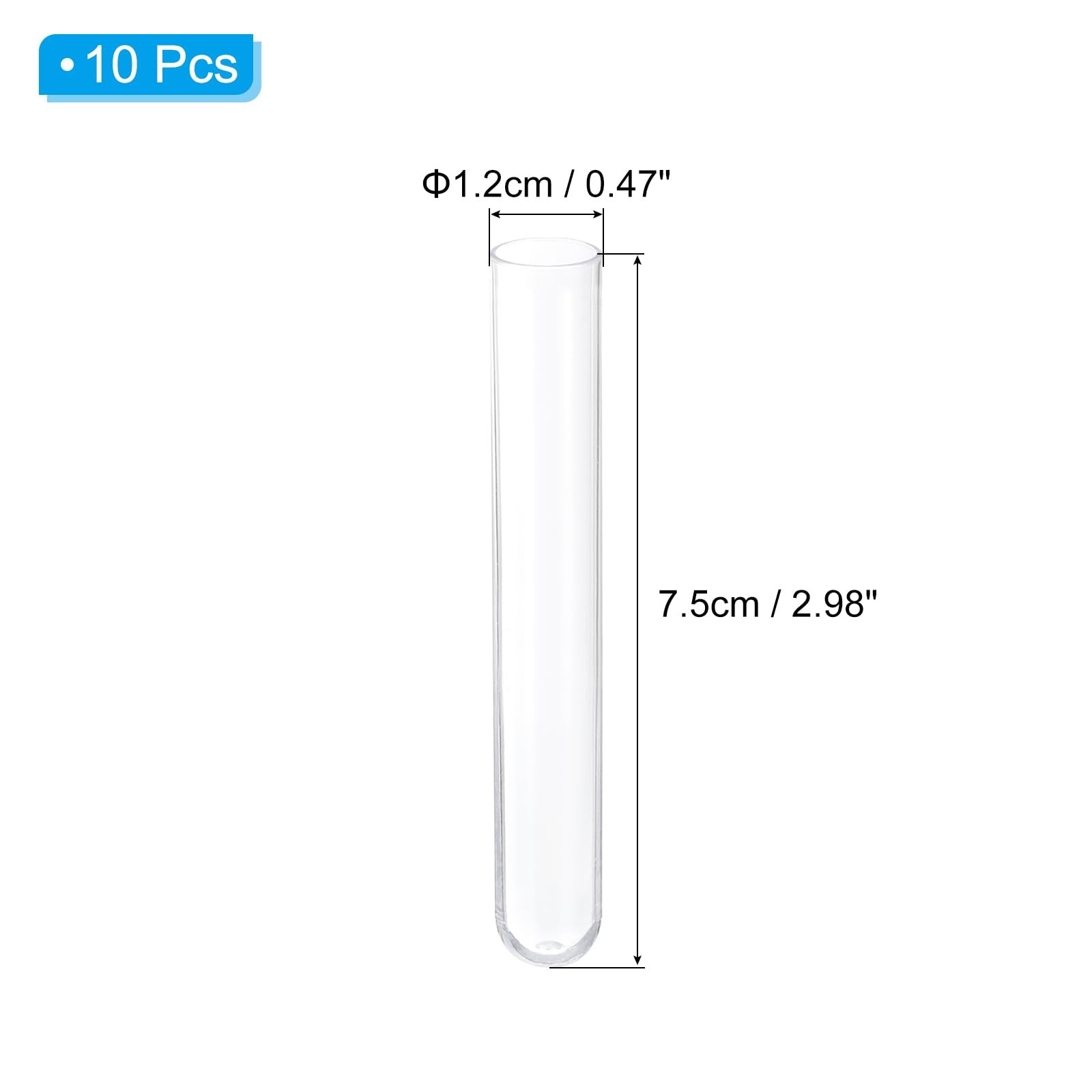 PATIKIL 0.5x3" Plastic Sewing Needle Storage Holder, 10 Pack 3", Clear