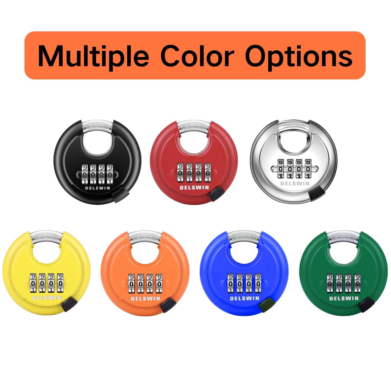 Delswin 4-Digit Disc Combination - Combination Padlocks Hardened