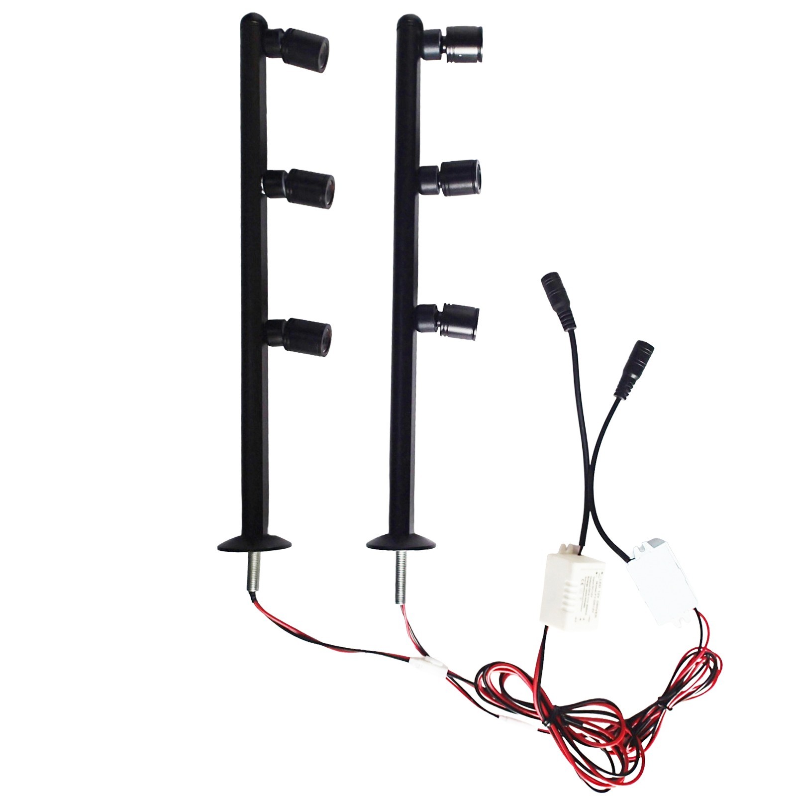 Showcase LED pole light 2pc Black spotlight for display Jewelry retail exhibit