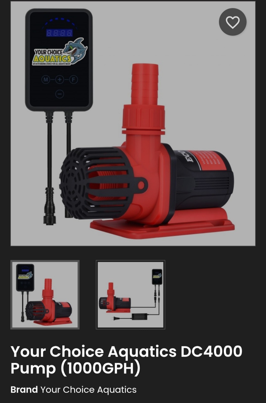 dc return pump Your Choice Aquatics Dc4000