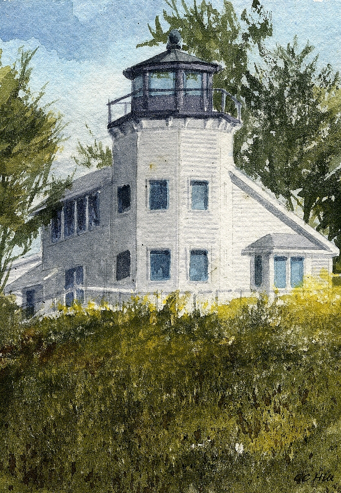 Pelican Bay Lighthouse Brookings, Oregon. Watercolor Notecards
