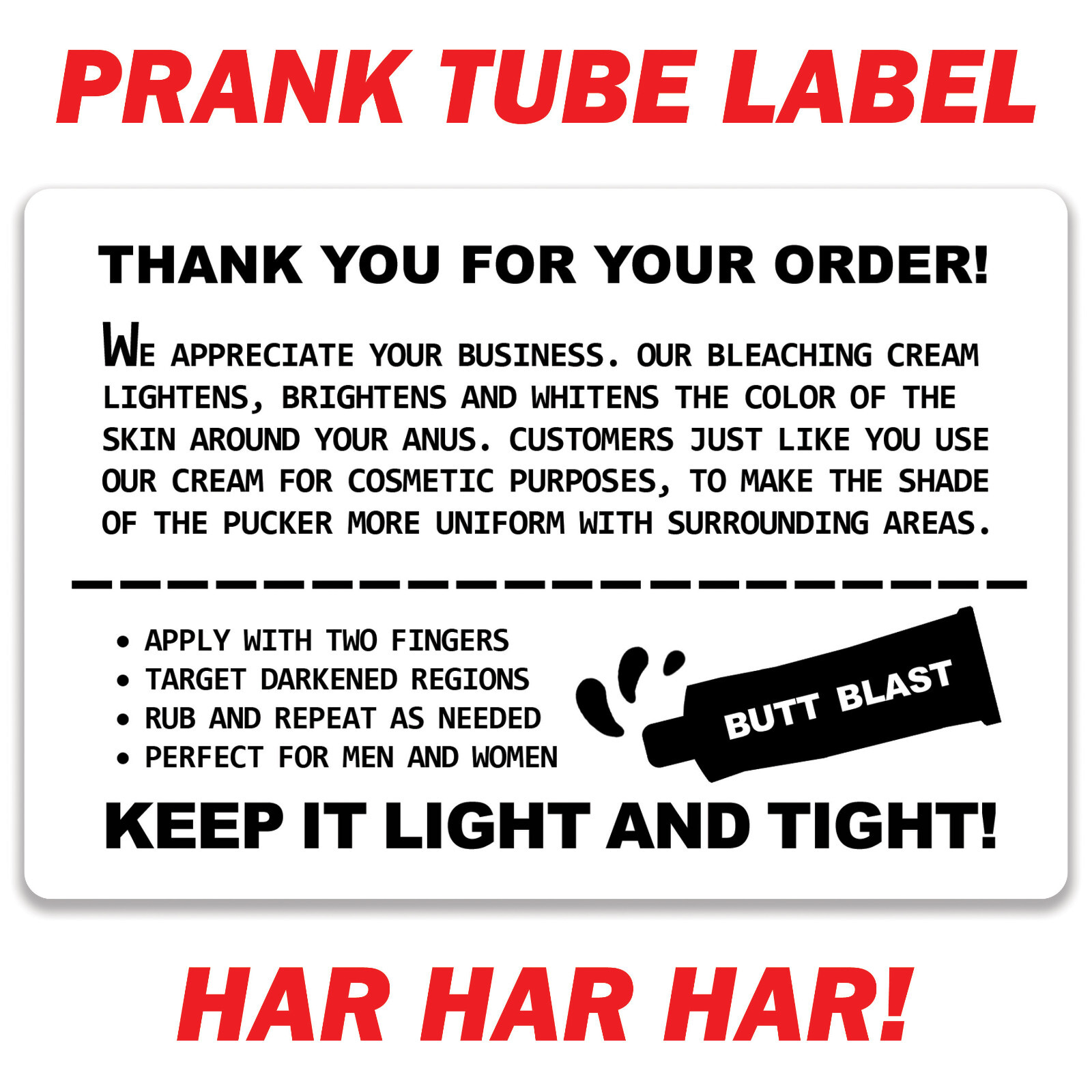Embarrassing Prank Mail - Bleaching Gag - Sent Directly to your Friends!