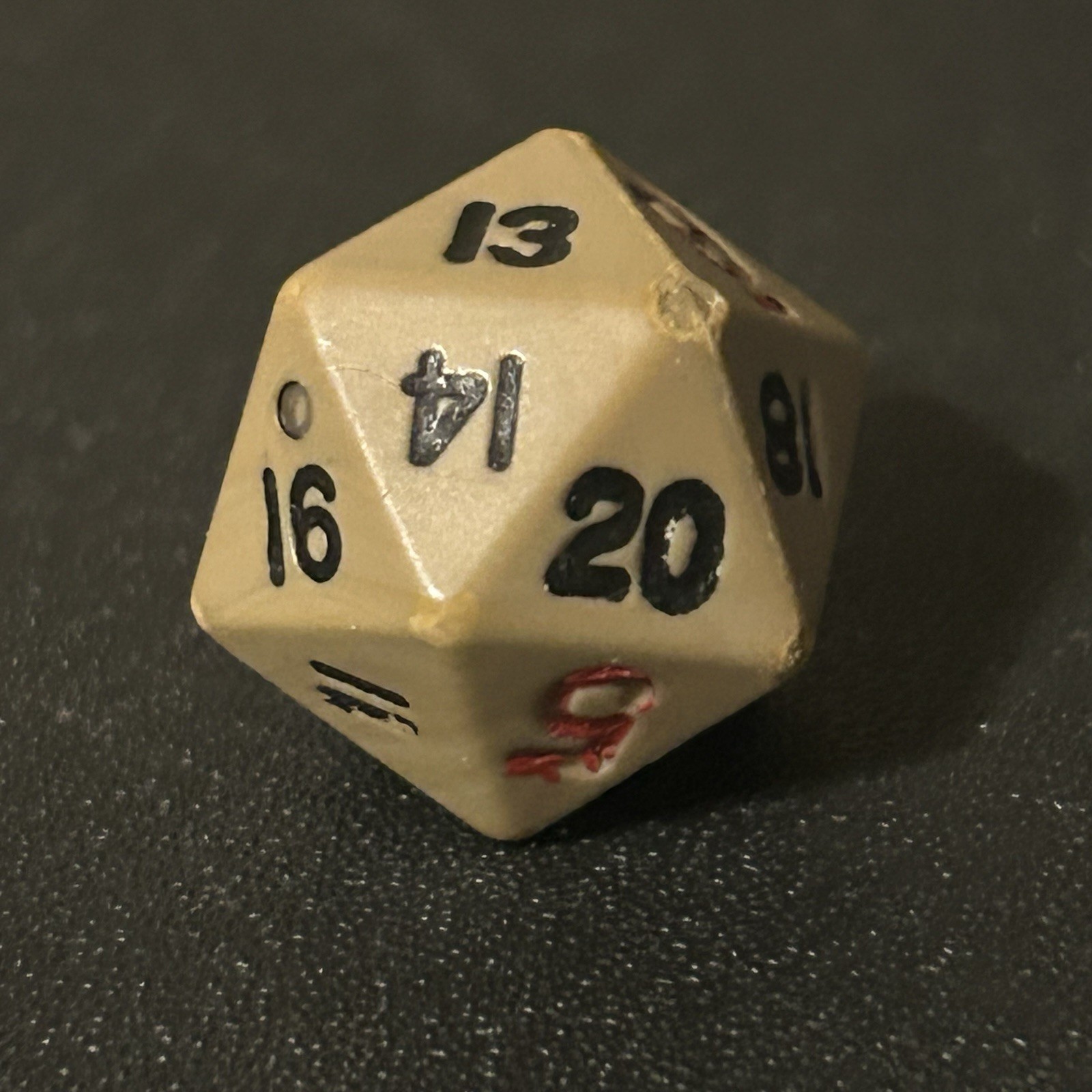 Vintage RPG D&D Dungeons & Dragons  D20 Brown Red Black Crayon