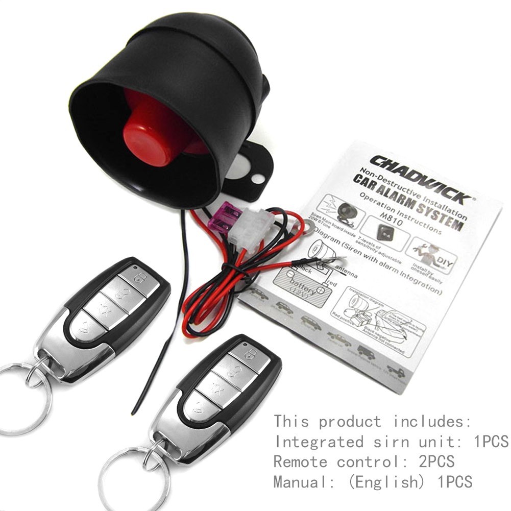 Car Remote Keyless Entry Vibration Alarm Security System W/2 Remote Control Kit