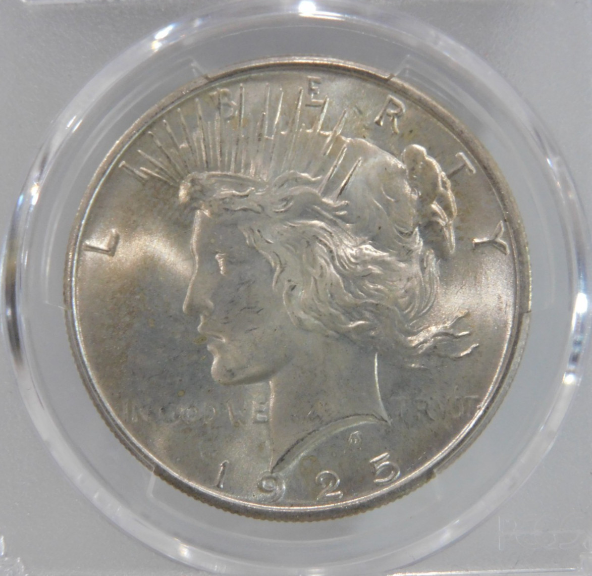 GOLD SHIELD! 1925-P Peace Silver Dollar, PCGS MS-66!