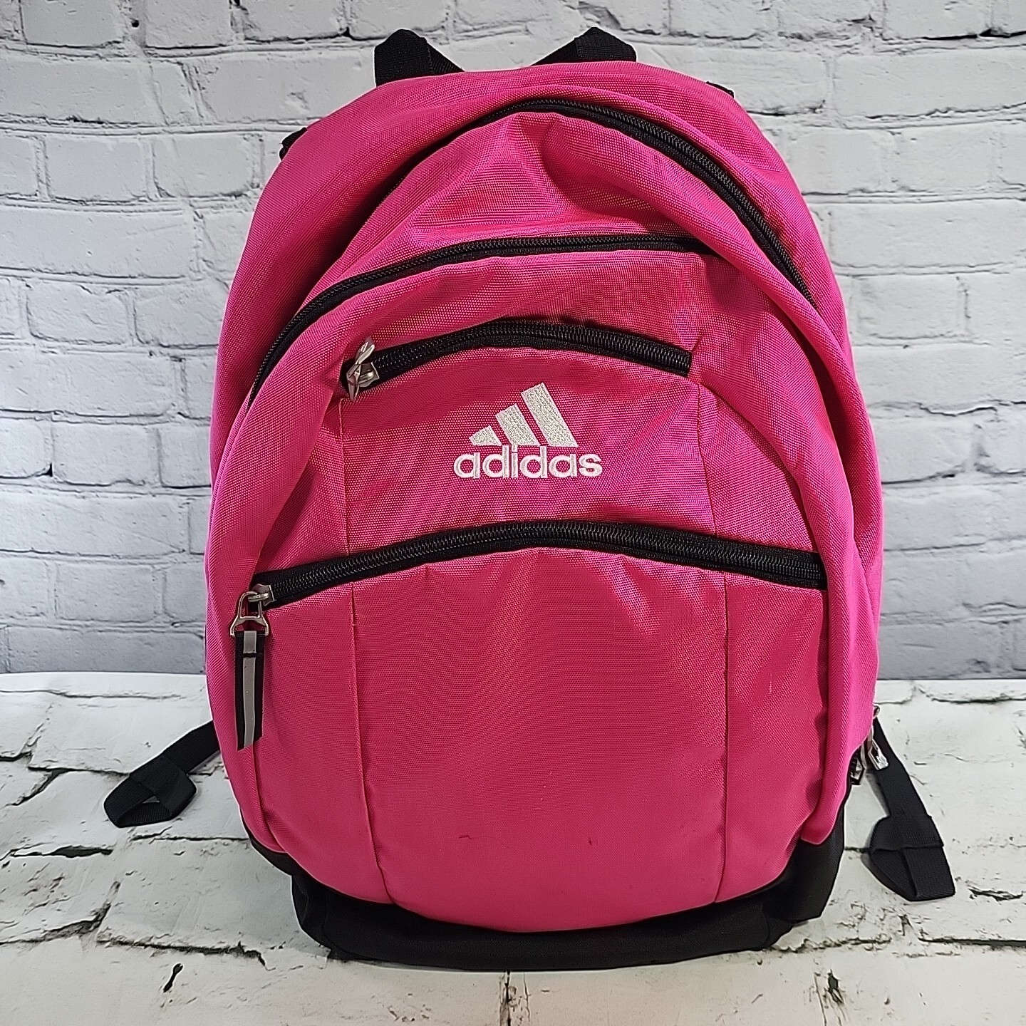 Adidas Pink Backpack Girls School Bag Multi Compartment Pockets