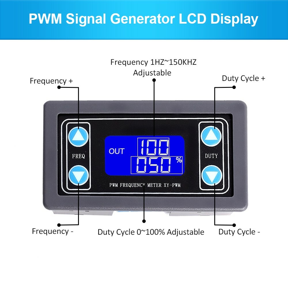 2X Signal Generator Module Adjustable PWM Pulse Frequency Duty Cycle Square Wave