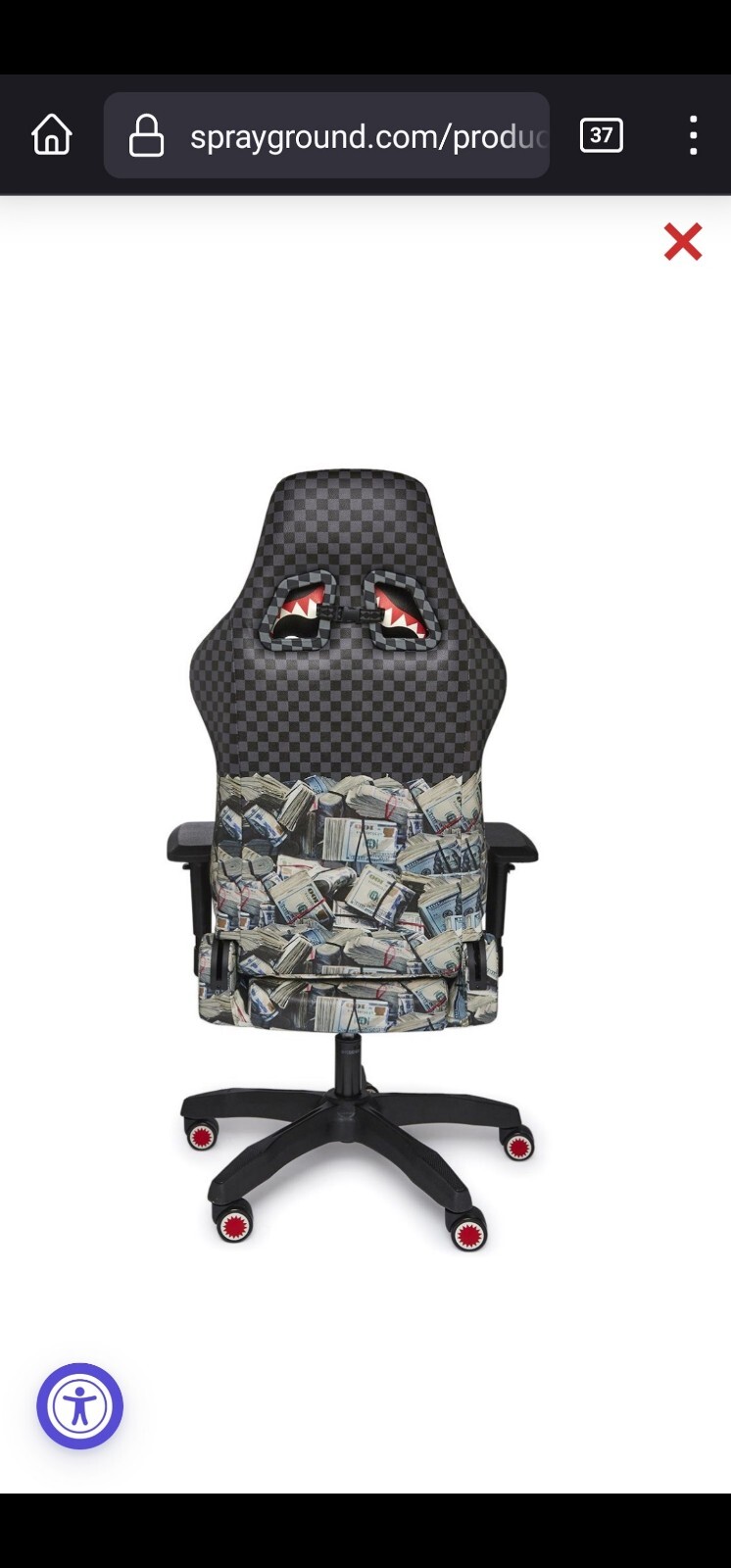 CHECK MONEY GAMING CHAIR - SUPER RARE *Sprayground *