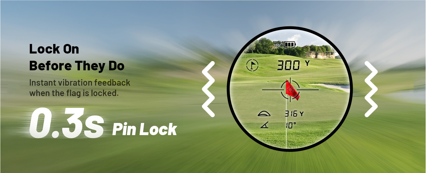 Golf Rangefinder 1200 Yd. Slope Switch Flag Lock Vibration 7X USB-C Rechargeable