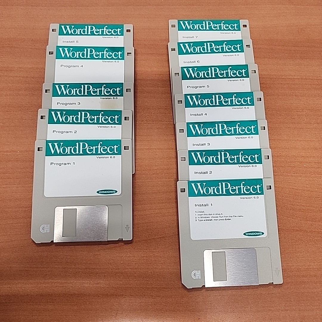 Wordperfect 6.0 for Windows 3.5" Floppy Disks Vintage