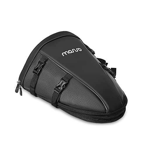 Motorcycle Tail Bag Multifunctional Waterproof Polyester Storage Saddle Black