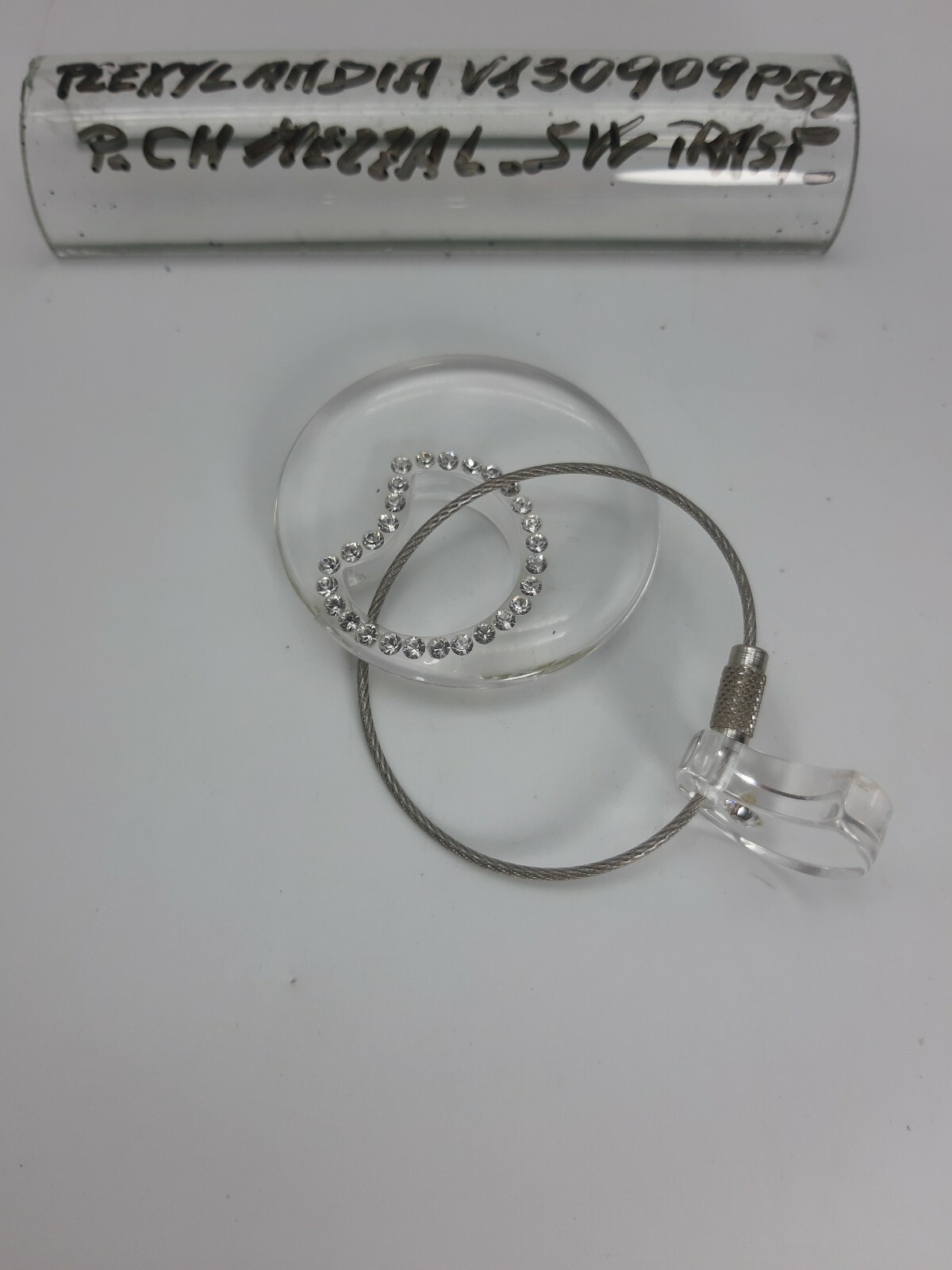 Keychain - Plexyglass/Swarovski/Steel - V13 09 09 - Plexylandia