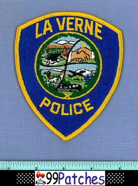 LA VERNE CALIFORNIA Shoulder Patch HANDSHAKE AIRPLANE RAILROAD TRAIN 4D
